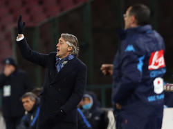 Mancini (izq.) y Sarri durante los cuartos de la Coppa Italia. (Foto: Getty)