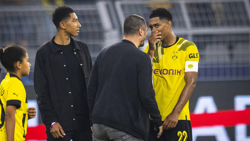 Die Bellingham-Brüder bei einem Treffen im Stadion des BVB Die Bellingham-Brüder bei einem Treffen im Stadion des BVB
