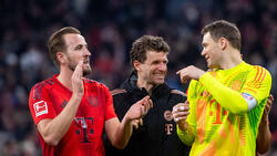 Kane (l.) und Neuer (r.) adelten Müller als "Legende" des FC Bayern