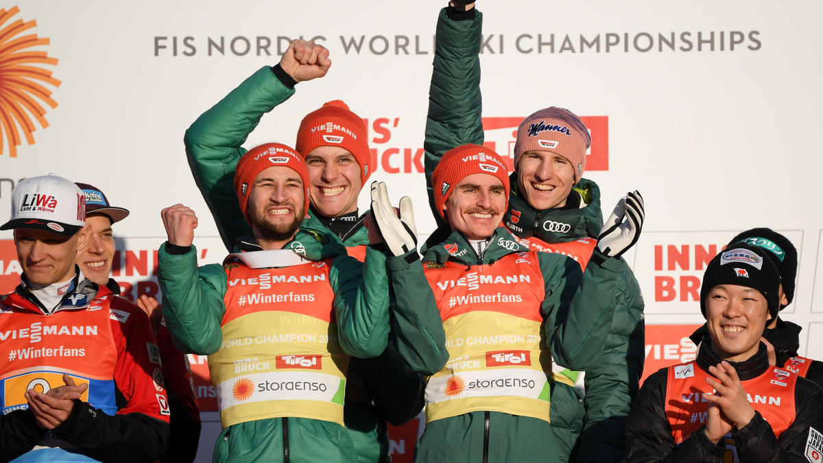 Markus Eisenbichler und die DSV-Adler holten sich Gold im Teamspringen Markus Eisenbichler und die DSV-Adler holten sich Gold im Teamspringen