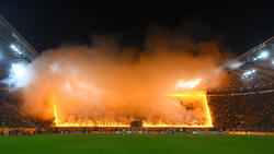 Im Fanblock von Dynamo Dresden ging es heiß her