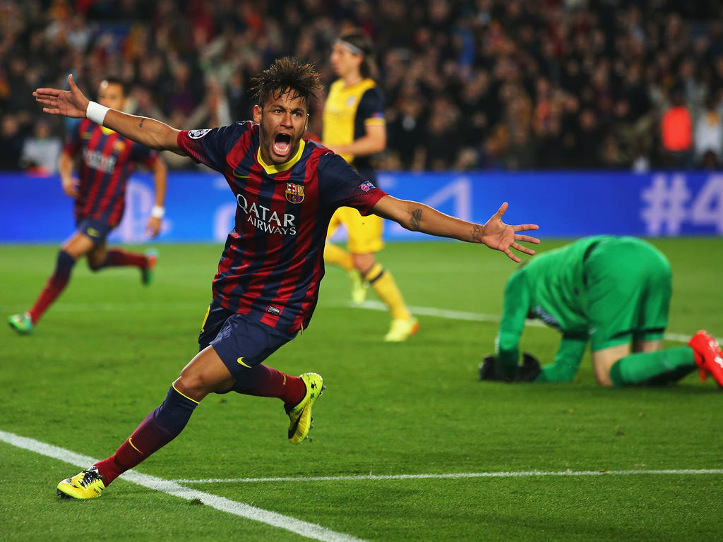 Neymar celebra un tanto con el FC Barcelona. (Foto: Getty)