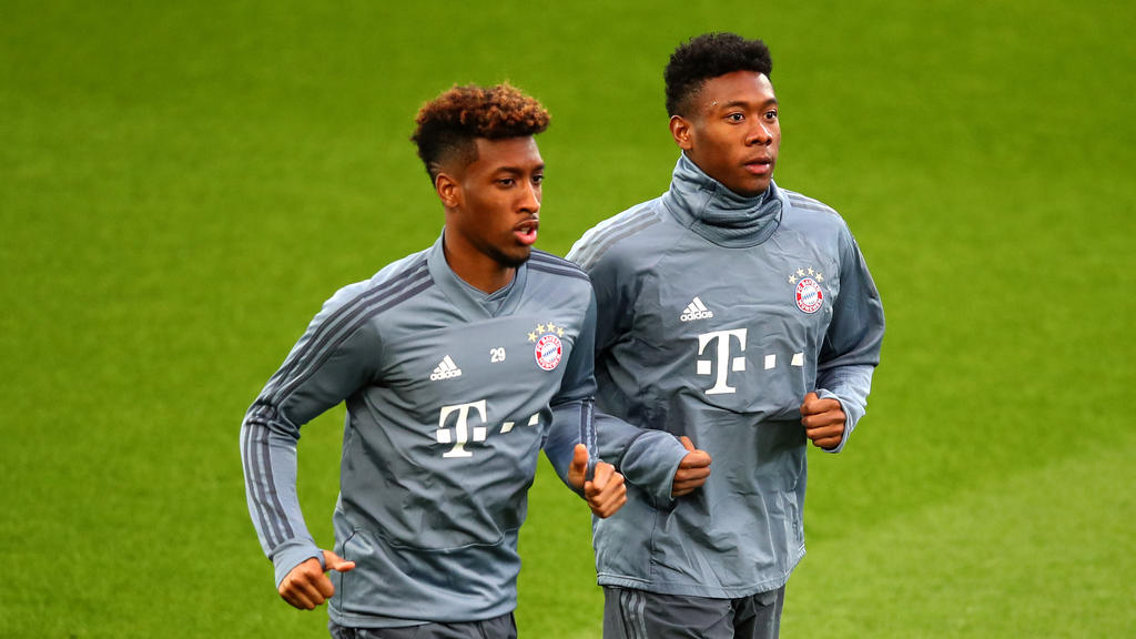 Der FC Bayern hofft auf Kingsley Coman (l.) und David Alaba (r.)