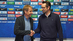 Die Zusammenarbeit zwischen Jürgen Klinsmann (l.) und Michael Preetz bei Hertha BSC endete im völligen Fiasko