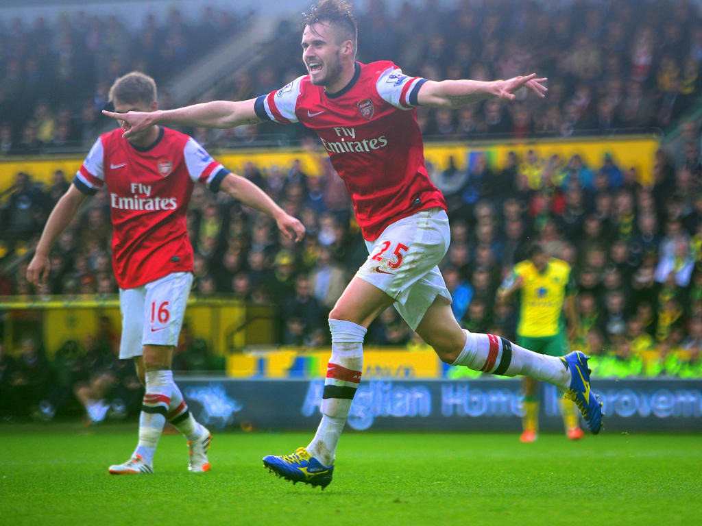 Jenkinson celebra un gol con la camiseta del Arsenal el año pasado. (Foto: Getty)