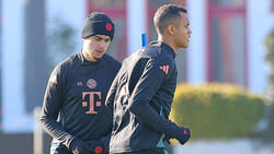 Tarek Buchmann (r.) trainiert auch bei den Bayern-Profis schon wieder mit (Bild vom 4. Februar)