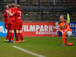 Großer Jubel herrschte bei den FCB-Frauen nach dem Sieg gegen Potsdam