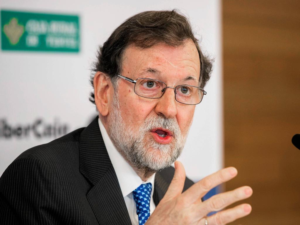 Rajoy hoy durante la presentación de su libro.