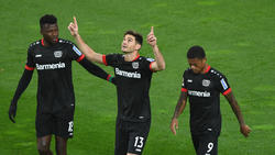 Erzielte zwei Treffer für Bayer Leverkusen: Lucas Alario (M.)
