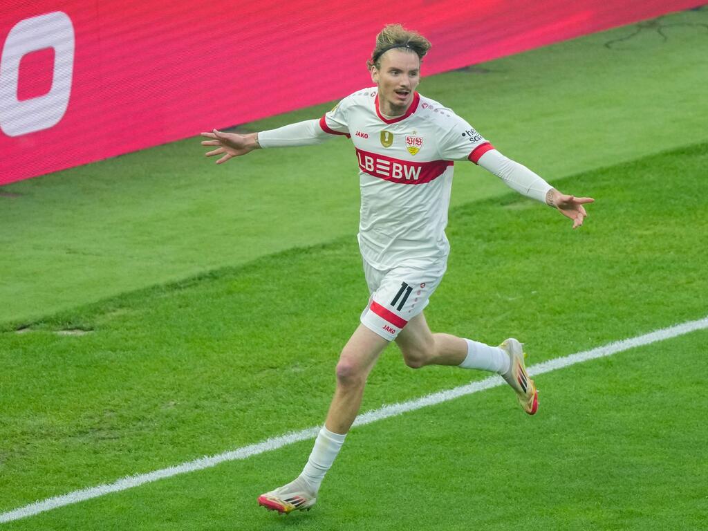 Nick Woltemade weckt mit seiner starken Saison Interesse - er traf auch im Endspiel des DFB-Pokals für den VfB Nick Woltemade weckt mit seiner starken Saison Interesse - er traf auch im Endspiel des DFB-Pokals für den VfB