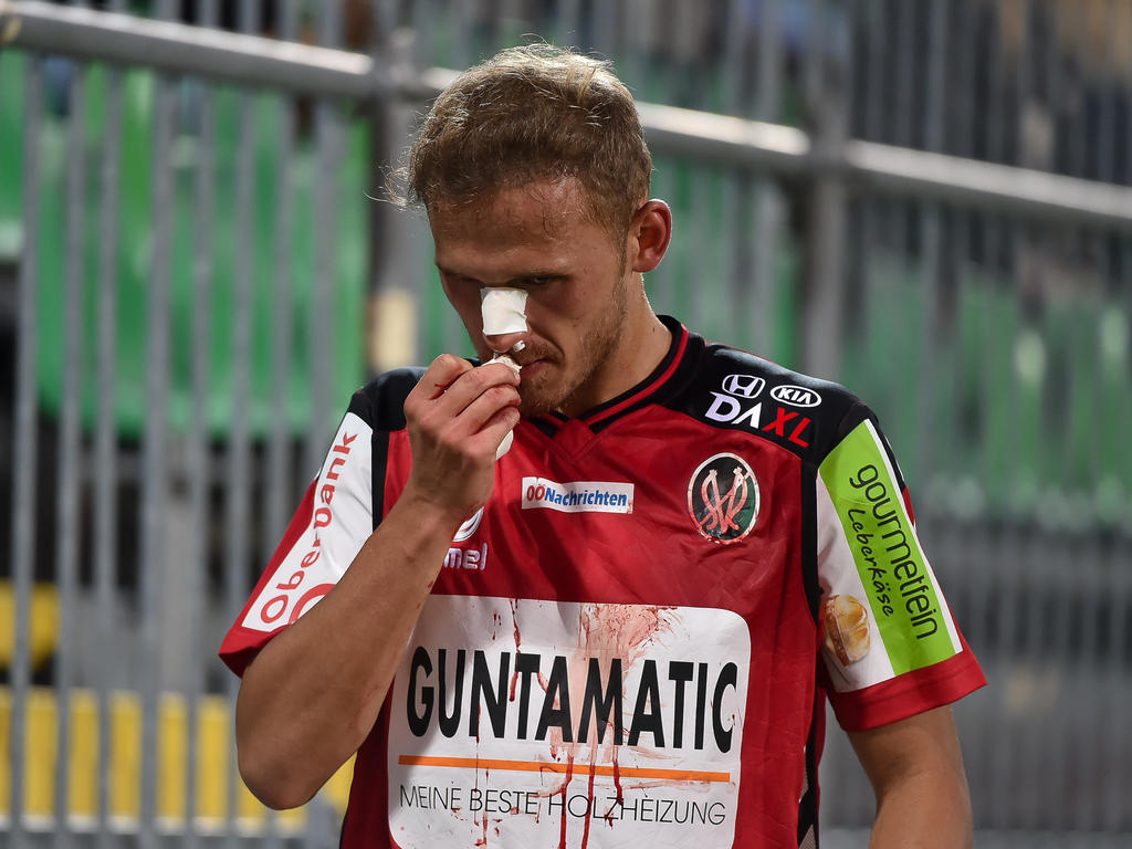 Ried-Mittelfeldspieler Marcel Ziegl erlitt in Mattersburg einen Nasenbeinbruch