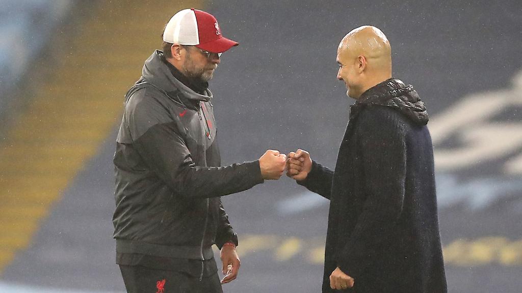 Treffen sich vor Weihnachten: Liverpool-Coach Jürgen Klopp (l.) und ManCity-Trainer Pep Guardiola