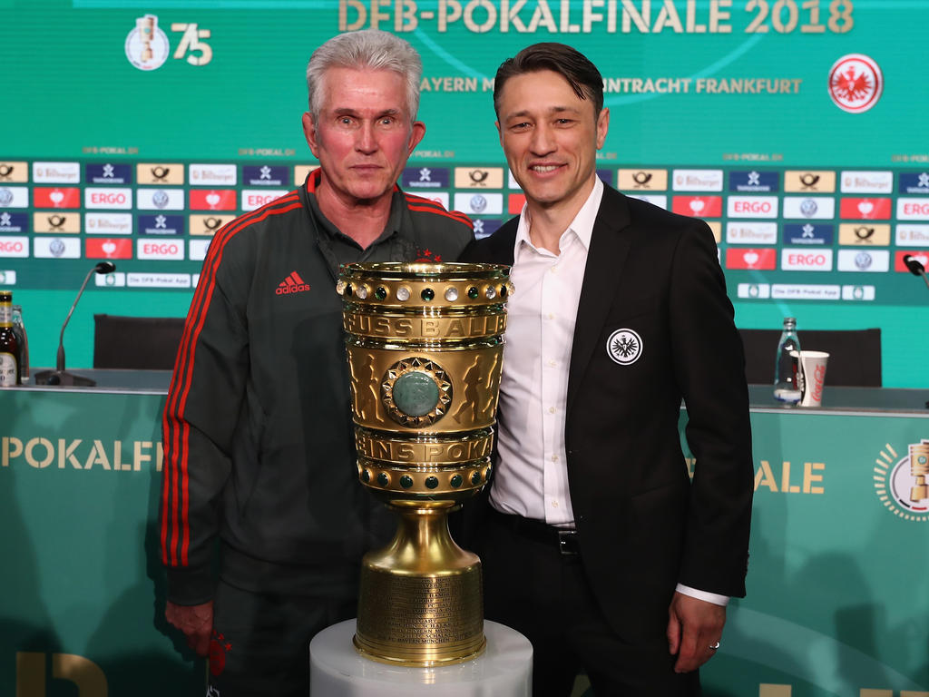 Jupp Heynckes und Niko Kovac (r.) duellieren sich um den Gewinn des DFB-Pokals