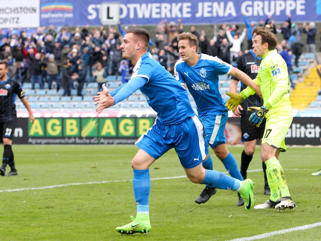 Maximilian Wolfram machte mit seinem Tor zum 3:1 gegen Paderborn den Deckel drauf