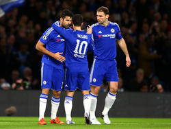 Eden Hazard celebra con Diego Costa el primer tanto del Chelsea. (Foto: Getty)