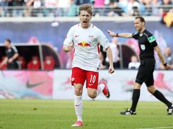 Leipzigs Emil Forsberg hat zur Zeit viel Grund zur Freude