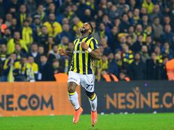 Jeremain Lens schreeuwt het uit tijdens het competitieduel Fenerbahçe - Beşiktaş (03-12-2016).