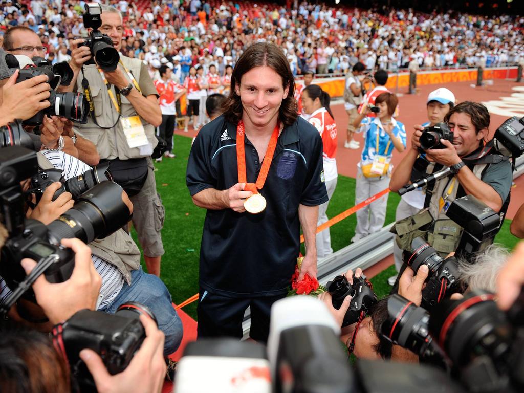 2008 in Peking holte Messi mit Argentinien Gold