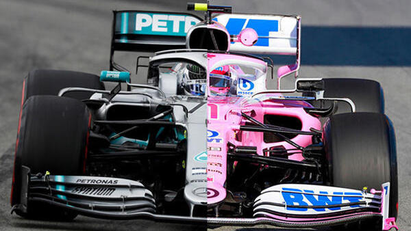 Der neue Racing Point RP20 basiert klar auf dem Mercedes W10 von 2019 Der neue Racing Point RP20 basiert klar auf dem Mercedes W10 von 2019