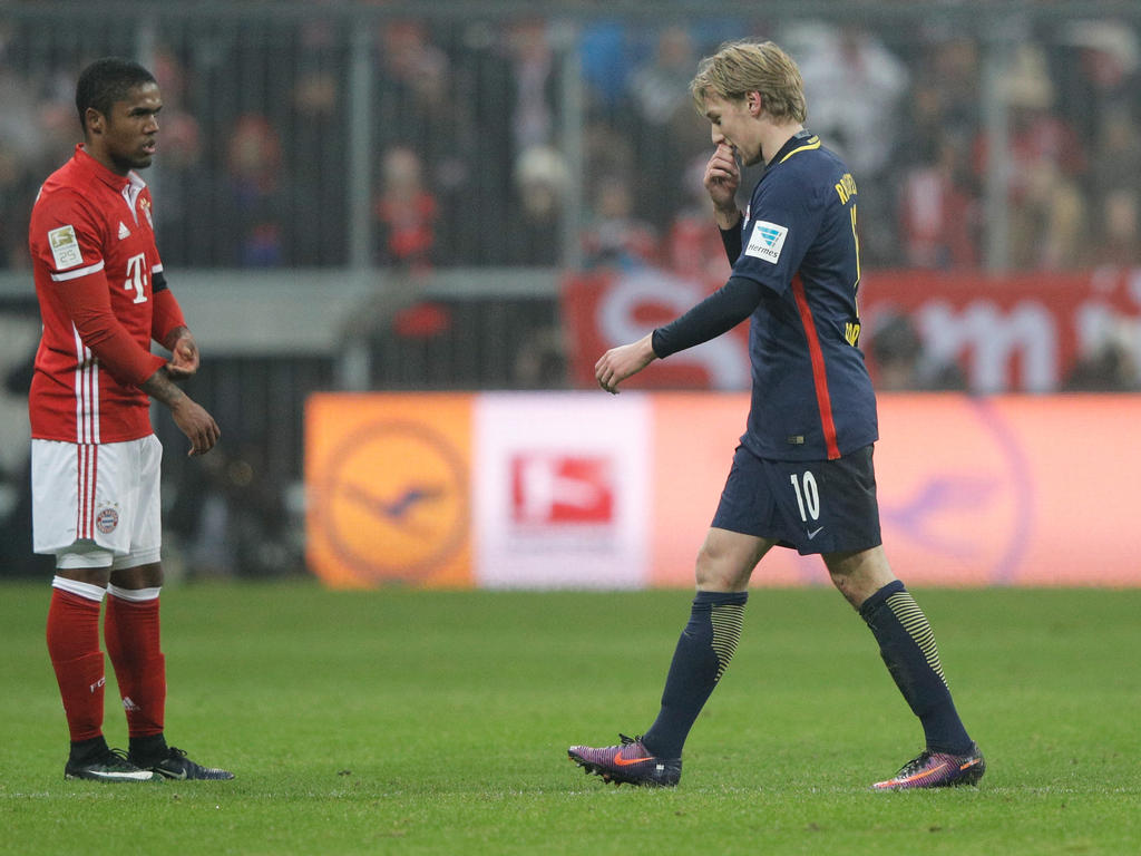 Emil Forsberg flog gegen den FC Bayern mit Rot vom Platz