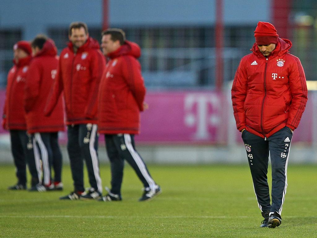 Pep Guardiola (r.) ist nur noch ein halbes Jahr Bayern-Trainer