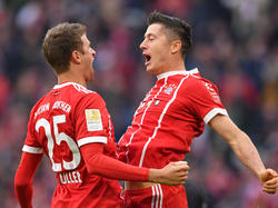Robert Lewandowski und Thomas Müller steuerten drei der vier Münchner Treffer bei