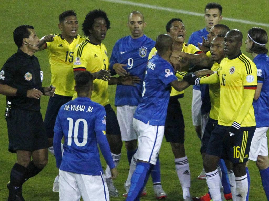 Neymar no podrá estar ante Paraguay tras la pelea con los colombianos. (Foto: Imago) Neymar no podrá estar ante Paraguay tras la pelea con los colombianos. (Foto: Imago)