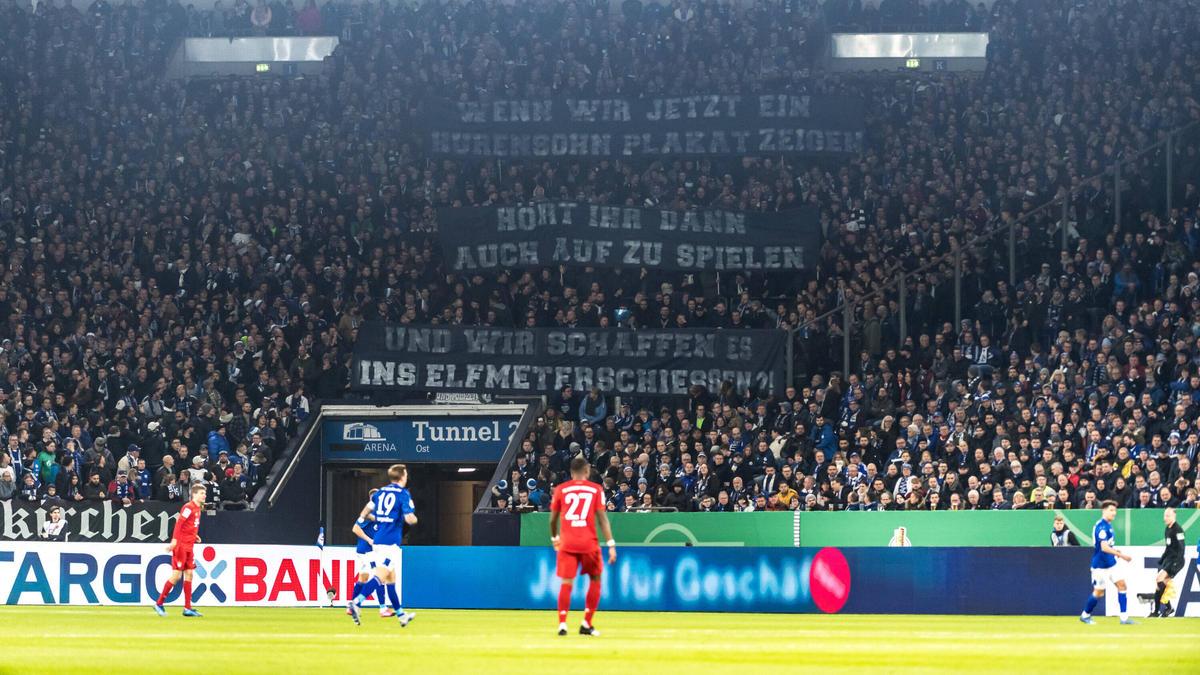 Fans des FC Schalke 04 protestieren gegen den DFB Fans des FC Schalke 04 protestieren gegen den DFB