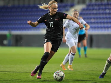 Sarah Puntigam leitete den 8:0-Sieg gegen Lettland ein.