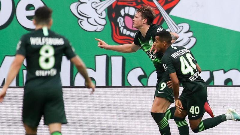 Wolfsburgs Spieler hatten auch in Leipzig Grund zum Jubel
