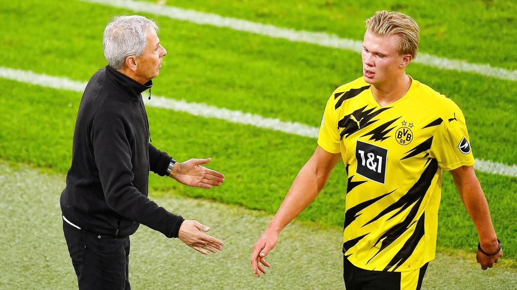 BVB-Stürmer Erling Haaland bedankte sich bei Lucien Favre BVB-Stürmer Erling Haaland bedankte sich bei Lucien Favre