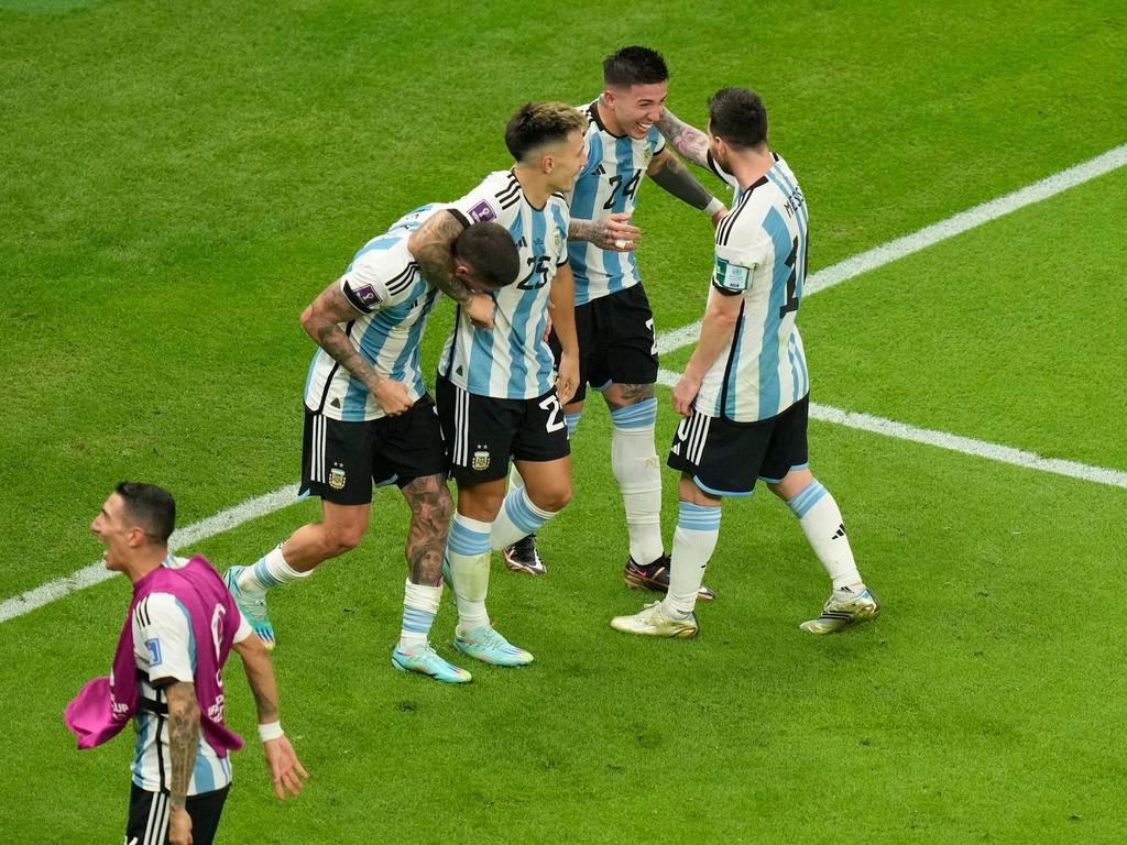 Siegen für das gute Gefühl: Die Argentinier feiern das 2:0 gegen Mexiko