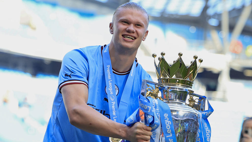 Erling Haaland gewann seine erste Meisterschaft in England Erling Haaland gewann seine erste Meisterschaft in England