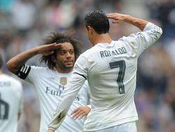 Marcelo y Cristiano Ronaldo celebran el gol del portugués contra el Levante. (Foto: Getty)