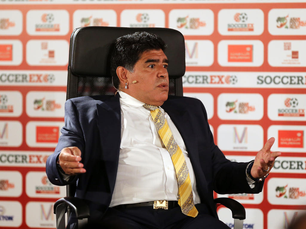 Diego Maradona en un programa de la televisión árabe. (Foto: Getty)