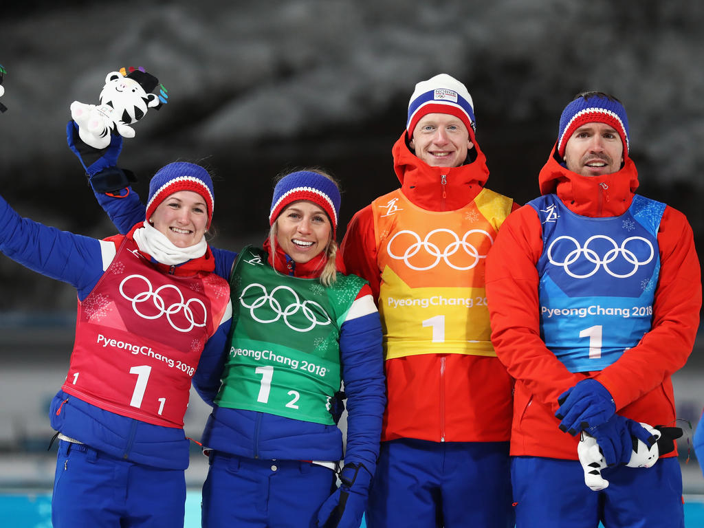 Die norwegische Biathlon-Staffel gewann Silber
