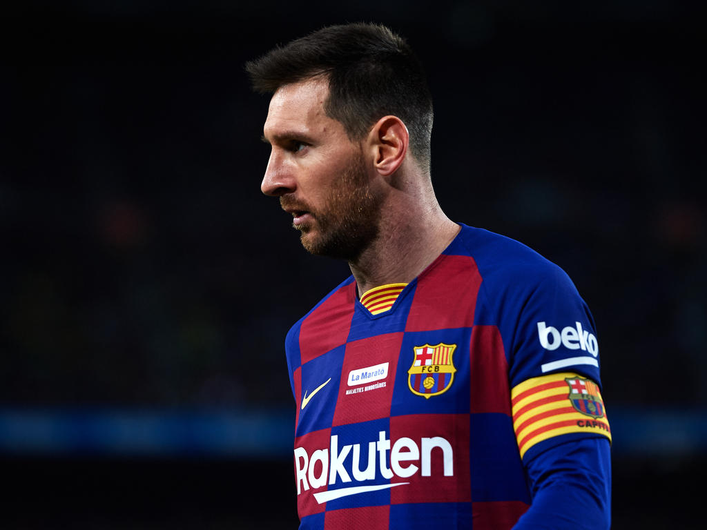 Messi en el duelo liguero frente al Mallorca.