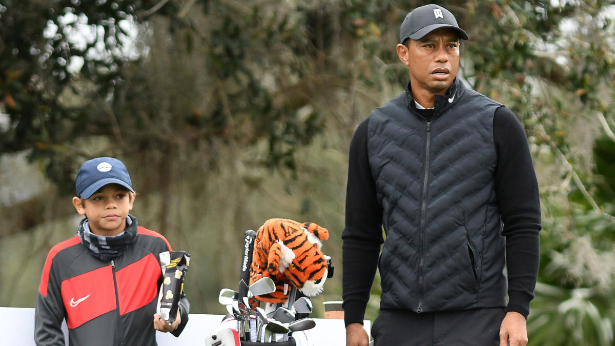 Der elfjährige Charlie Woods (l.) verzückt die Golf-Welt Der elfjährige Charlie Woods (l.) verzückt die Golf-Welt