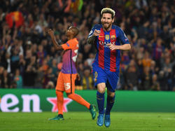 Lionel Messi celebra uno de los goles frente al City en el Camp Nou. (Foto: Getty)
