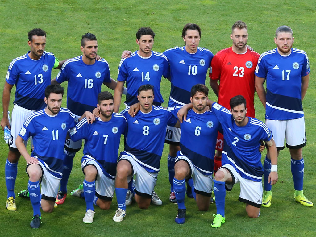 Die Nationalelf von San Marino vor einem Quali-Spiel zur WM 2018