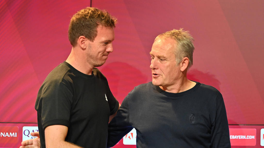 Christian Streich (r.) hält Julian Nagelsmann für eine gute Bundestrainer-Lösung Christian Streich (r.) hält Julian Nagelsmann für eine gute Bundestrainer-Lösung
