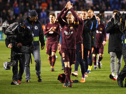 El Barcelona celebra el título de liga en el estadio de Riazor. (Foto: Getty)