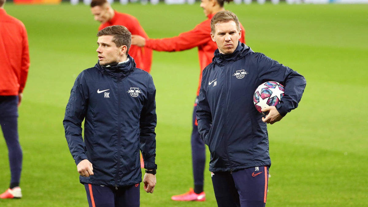 Julian Nagelsmann und Robert Klauß arbeiteten bei RB Leipzig zusammen Julian Nagelsmann und Robert Klauß arbeiteten bei RB Leipzig zusammen