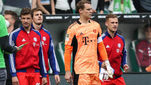 Die drei Kapitäne des FC Bayern (v.l.n.r.): Thomas Müller, Manuel Neuer und Joshua Kimmich
