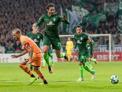 Belfodil (Mitte) erzielte den Siegtreffer für Werder