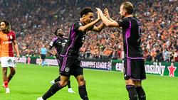 Jamal Musiala und Harry Kane bejubeln den Bayern-Treffer