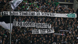 Die Fans von Borussia Mönchengladbach protestierten gegen RB Leipzig