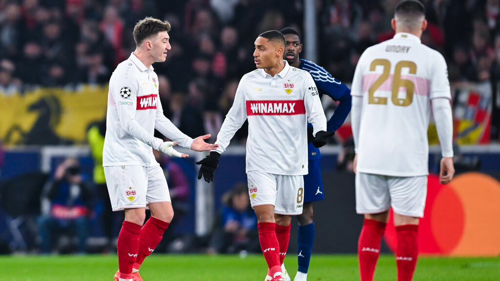Angelo Stiller (l.) vom VfB Stuttgart ist heiß begehrt. Angelo Stiller (l.) vom VfB Stuttgart ist heiß begehrt.