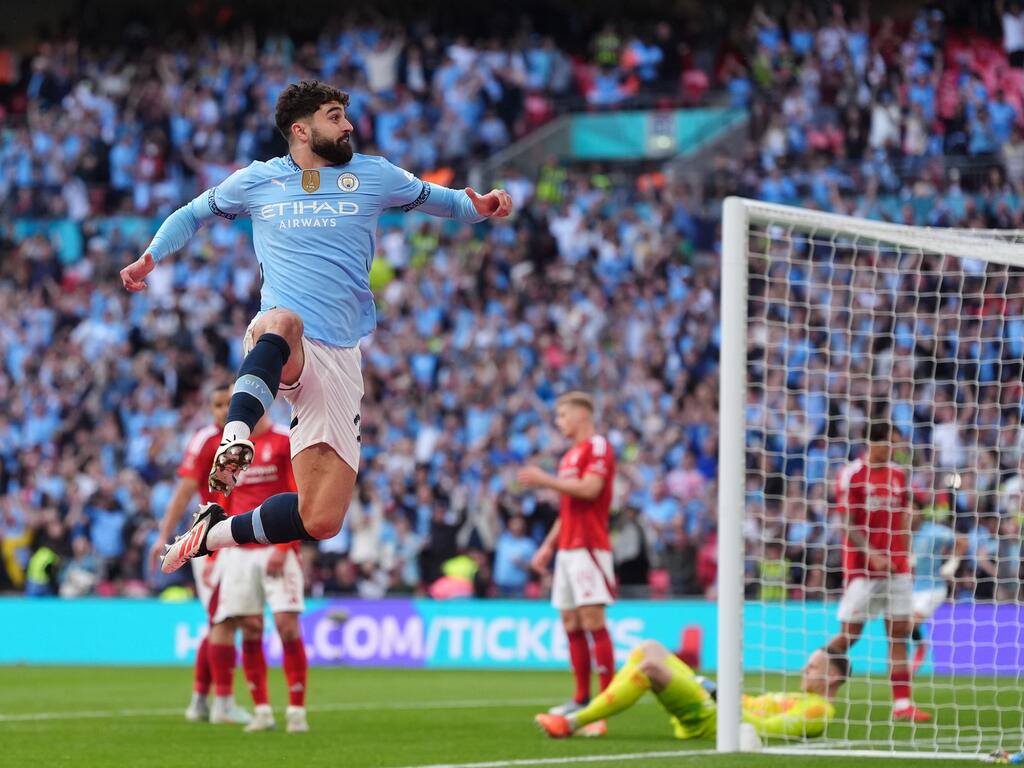 Josko Gvardiol von Manchester City feiert sein Tor Josko Gvardiol von Manchester City feiert sein Tor