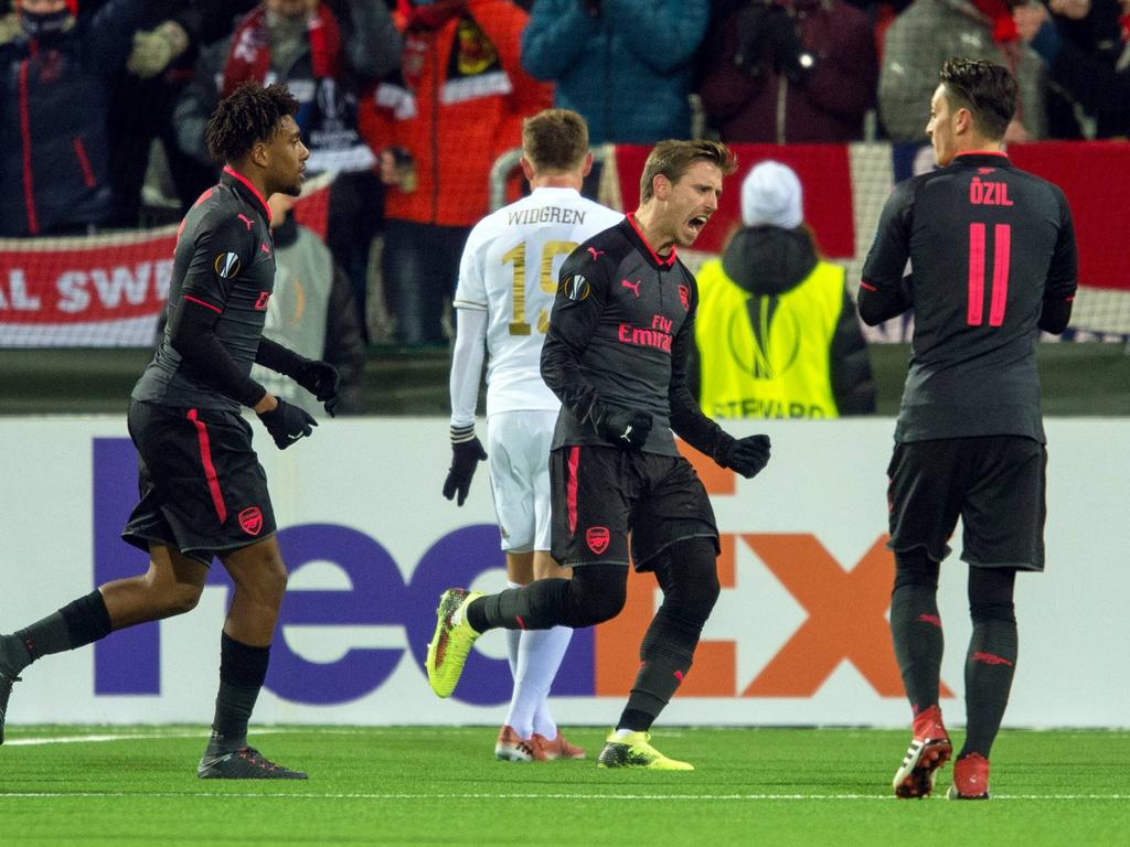 Nacho Monreal abrió el marcador para el Arsenal en Suecia. (Foto: Imago)
